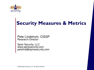 Security Measures &amp; Metrics