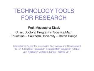 TECHNOLOGY TOOLS FOR RESEARCH