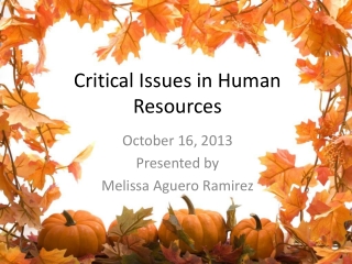 Critical Issues in Human Resources