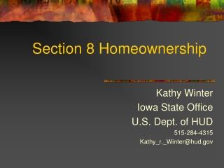 Section 8 Homeownership