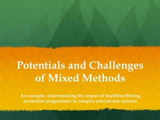 Potentials  and Challenges of Mixed  Methods