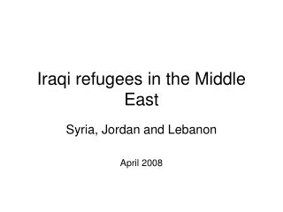 Iraqi refugees in the Middle East