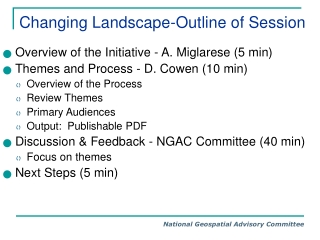 Changing Landscape-Outline of Session