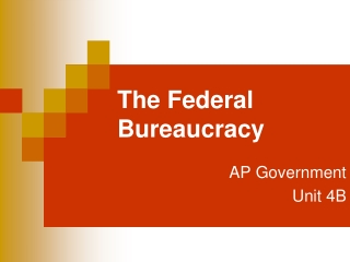 The Federal Bureaucracy