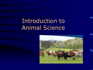 Introduction to  Animal Science