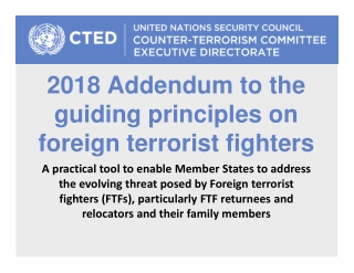 2018 Addendum to the guiding principles on foreign terrorist fighters