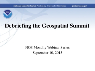 Debriefing the Geospatial Summit