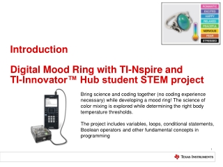 Introduction Digital Mood Ring with TI- Nspire  and  TI-Innovator™ Hub student STEM project