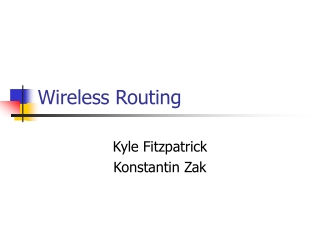 Wireless Routing