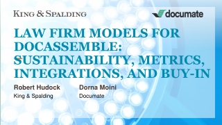 LAW FIRM MODELS FOR DOCASSEMBLE: SUSTAINABILITY, METRICS, INTEGRATIONS, AND BUY-IN