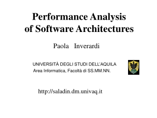 Performance Analysis  of Software Architectures