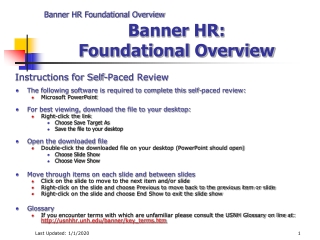 Banner HR:  Foundational Overview