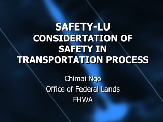 SAFETY-LU CONSIDERTATION OF  SAFETY IN  TRANSPORTATION PROCESS