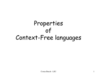 Properties of  Context-Free languages