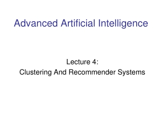 Advanced Artificial Intelligence