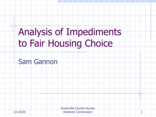 Analysis of Impediments  to Fair Housing Choice