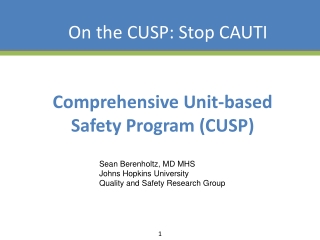 Comprehensive Unit-based Safety Program (CUSP)