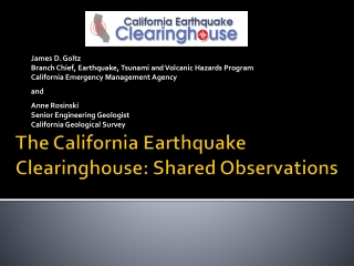 The California Earthquake Clearinghouse: Shared Observations