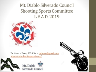 Mt. Diablo Silverado Council  Shooting Sports Committee L.E.A.D. 2019