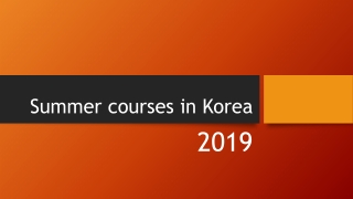 Summer courses in Korea