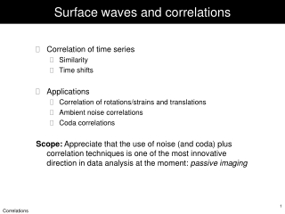 Surface waves and correlations