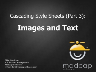 Mike Hamilton V.P. Product Management MadCap Software mhamilton@madcapsoftware