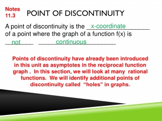 Point of Discontinuity