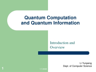 Quantum Computation  and Quantum Information