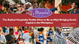The Radical Hospitality Toolkit (How to Be an Ally): Bridging Social Capital in the Workplace