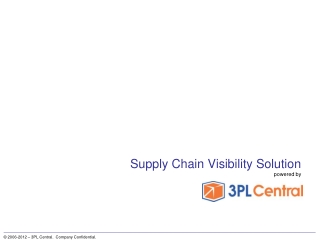 Supply Chain Visibility Solution powered by