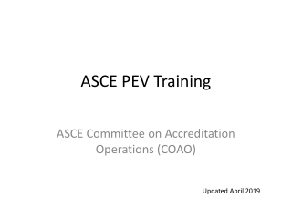 ASCE PEV Training