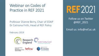 Webinar on Codes of Practice in REF 2021