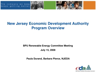 New Jersey Economic Development Authority Program Overview