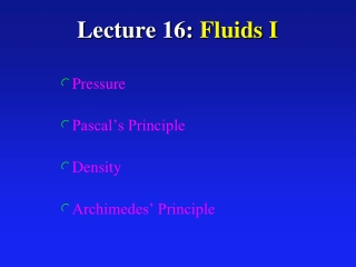 Lecture 16: Fluids I