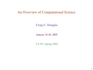 An Overview of Computational Science