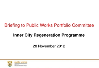 Inner City Regeneration Programme  28  November 2012