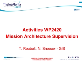 Activities WP2420  Mission Architecture Supervision T. Reubelt, N. Sneeuw - GIS