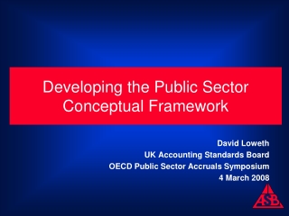 Developing the Public Sector Conceptual Framework