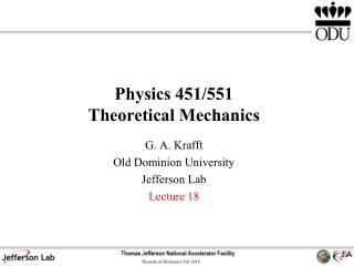 Physics 451/551 Theoretical Mechanics