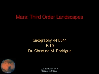 Mars: Third Order Landscapes