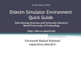 Disksim  Simulator Environment Quick Guide