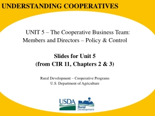 UNDERSTANDING COOPERATIVES