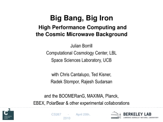 Big Bang, Big Iron High Performance Computing and  the Cosmic Microwave Background