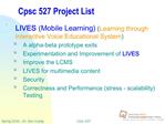 Cpsc 527 Project List