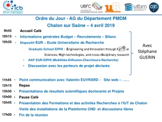 Ordre du Jour - AG du Département PMDM Ch a lon sur Saône – 4 avril 2019