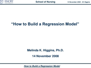 “How to Build a Regression Model”