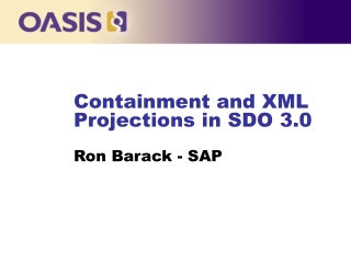 Containment and XML Projections in SDO 3.0 Ron Barack - SAP