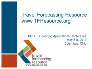 Travel Forecasting Resource  TFResource