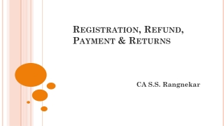 Registration, Refund, Payment &amp; Returns