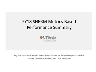 FY18 SHERM Metrics-Based  Performance Summary